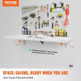 VEVOR Wall Mounted Floating Folding Table Laptop Desk Home Office 39.37x19.69 in