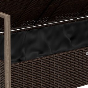 vidaXL Παγκάκι Κήπου Διθέσιο με Μαξιλάρια Καφέ από Συνθετικό Ρατάν
