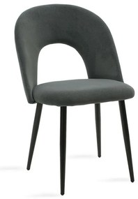 Καρέκλα Jonah βελούδο ανθρακί-μαύρο πόδι 55x57x85 εκ.
