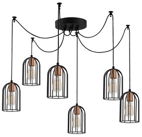 Φωτιστικό Οροφής Pamukkale 525NOR1564 Φ134x111cm 6xE27 40W Black Opviq