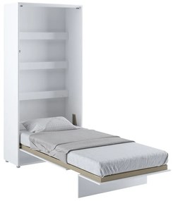 Κρεβάτι - ντουλάπα Concept Pro Lenart AH103, Μονόκλινο, Άσπρο, 90x200, Ινοσανίδες μέσης πυκνότητας, Πλαστικοποιημένη μοριοσανίδα, Τάβλες για Κρεβάτι,