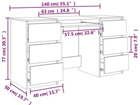 ΓΡΑΦΕΙΟ ΓΚΡΙ ΤΟΥ ΣΚΥΡΟΔΕΜΑΤΟΣ 140 X 50 X 77 ΕΚ. ΑΠΟ ΜΟΡΙΟΣΑΝΙΔΑ 800814