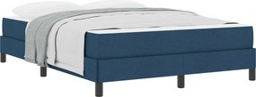 vidaXL Κρεβάτι με ελατήρια Μπλε 140 x 200 cm ύφασμα