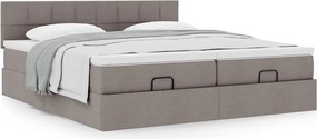 vidaXL Οθωμανικό κρεβάτι με στρώματα Taupe 160x200cm ύφασμα
