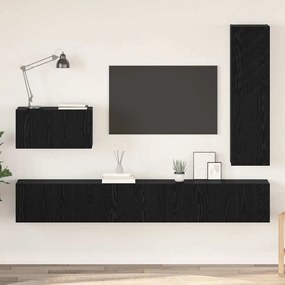 vidaXL Σετ επίπλου τηλεόρασης 4 pcs Μαύρη δρυς 200 x 30 x 30 cm