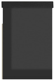 Παπουτσοθήκη Γυαλ. Μαύρο 80x30x47 εκ. Μοριοσανίδα με Μαξιλάρι - Μαύρο