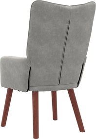 vidaXL Πολυθρόνα Ανοιχτό γκρι 63 x 67 x 94 εκ. Βελούδο