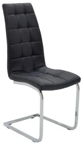 Καρέκλα Darrell pu μαύρο-βάση χρωμίου 42x49x106εκ Υλικό: METAL PU 127-000106