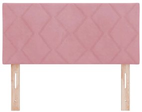vidaXL LED Κεφαλάρι με φώτα λωρίδας LED Geometric Ροζ 100 cm Βελούδο