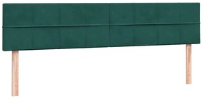 Box Spring Κρεβάτι με στρώματα Σκούρο πράσινο Βελούδινο - Πράσινο