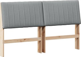 vidaXL Ταπετσαρισμένο κεφαλάρι Ανοιχτό γκρι 160 cm