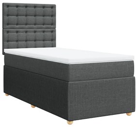 ΚΡΕΒΑΤΙ BOXSPRING ΜΕ ΣΤΡΩΜΑ ΣΚΟΥΡΟ ΓΚΡΙ 90X190 ΕΚ. ΥΦΑΣΜΑΤΙΝΟ 3291926