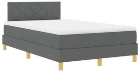 vidaXL Κρεβάτι με Ελατήριο Σκούρο Γκρι 120x200 εκ Ύφασμα