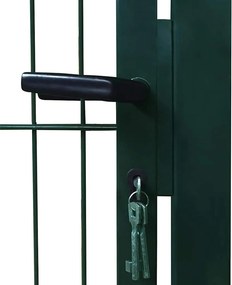 vidaXL Πόρτα Περίφραξης 2D (Μονή) Πράσινη 100x180 εκ.