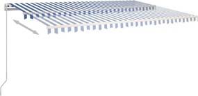 vidaXL Τέντα Συρόμενη Χειροκίνητη Μπλε / Λευκό 500x350 εκ.