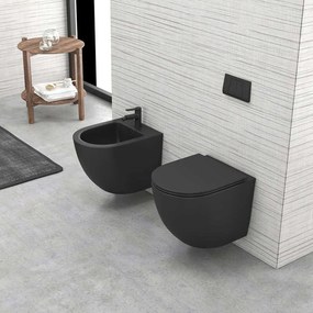 Καπάκι Αναρτώμενης Λεκάνης Milos S-LT046E-NB Black Karag Plastic