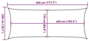 Σκίαστρο Ιστιοπλοΐας Αν. Γκρι 4,5x2 μ. 100% Πολυεστέρας Oxford - Γκρι