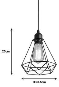 Φωτιστικό οροφής Jabrey μαύρο μέταλλο Φ20.5x25εκ 20.5x20.5x25 εκ.