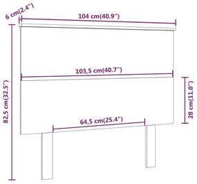 Κεφαλάρι κρεβατιού Καφέ 104x6x82,5 εκ. από Μασίφ Ξύλο Πεύκου - Καφέ