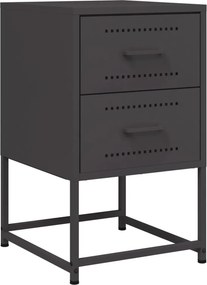 vidaXL Κομοδίνα 2 τεμ. Μαύρα 36x39x60,5 εκ. Χάλυβα