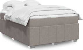 vidaXL Κρεβάτι Boxspring με Στρώμα Taupe 140x200 εκ. Υφασμάτινο