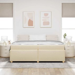 vidaXL Σκελετός Κρεβατιού με στρώμα Κρεμ 200 x 200 cm ύφασμα