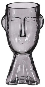 Βάζο Γυάλινο Face 02.1122534 12x24cm Smoke Glass