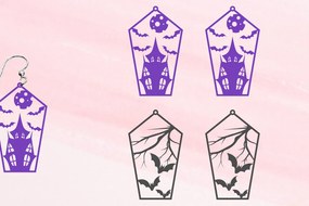 Σετ των 3 Intra απο ξύλο plywood Χρώμα wenge 3mm-4mm πάχος - Αποκριάτικα σκουλαρίκια, Μπρελόκ αποκριών Δίασταση 3x3 cm INTRAFABR-26592269