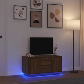 Έπιπλο Τηλεόρασης με LED Καφέ Δρυς 100x41x50 εκ. - Καφέ