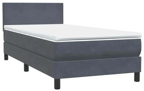 vidaXL Box Spring Κρεβάτι με στρώμα Σκούρο γκρι 80x210 εκ. Βελούδινο