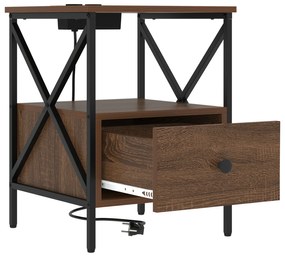 vidaXL Κομοδίνο Καφέ δρυς 41.5 x 40.5 x 55 εκ. Επεξεργασμένο ξύλο