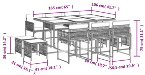 ΣΕΤ ΤΡΑΠΕΖΑΡΙΑΣ ΚΗΠΟΥ 11 ΤΕΜΑΧΙΩΝ ΓΚΡΙ ΣΥΝΘ. ΡΑΤΑΝ ΜΕ ΜΑΞΙΛΑΡΙΑ 3211508