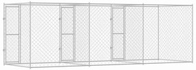 vidaXL Κλουβί σκύλου Ασημί 600 x 200 x 200 εκ. Επικαλυμμένος Χάλυβας