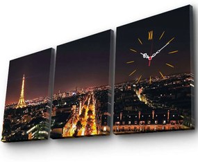 Πίνακας Καμβάς Με Ρολόι (Σετ 3Τμχ) 228CLA3615 30x40cm Multi Wallity Κάθετοι Wood, Canvas