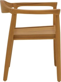 Πολυθρόνα Ganny pakoworld teak ξύλο σε φυσική απόχρωση 59x56x71εκ