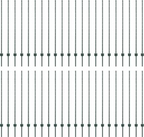 vidaXL Στύλος Περιφράξεων 44 pcs Πράσινο 180 cm Ατσάλι