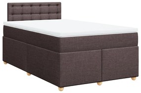 vidaXL Κρεβάτι Boxspring με Στρώμα Σκούρο Καφέ 120x200 εκ. Υφασμάτινο