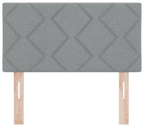 vidaXL LED Κεφαλάρι Σχεδιασμού Διαμαντιών Ανοιχτό Γκρι 80 εκ. Ύφασμα