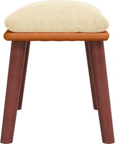 vidaXL Υποπόδιο Κρεμ 45x29,5x35 εκ. Ύφασμα &amp; Συνθετικό Δέρμα