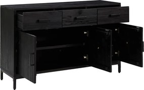 vidaXL Ντουλάπι Μαύρο 110 x 35 x 70 εκ. από Μασίφ Ξύλο Πεύκου