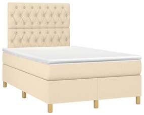 ΚΡΕΒΑΤΙ BOXSPRING ΜΕ ΣΤΡΩΜΑ ΚΡΕΜ 120X200 ΕΚ. ΥΦΑΣΜΑΤΙΝΟ 3142566