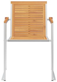 vidaXL Καρέκλες Κήπου 8 τεμάχια από Μασίφ Ξύλο Teak με Μαξιλάρια