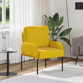 vidaXL Καναπέδες με μαξιλάρι 55cm Κίτρινο Κόντρα πλακέ