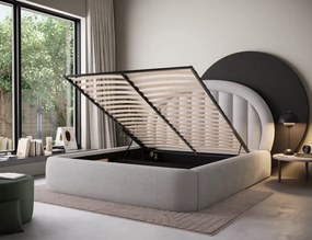 Επενδυμένο κρεβάτι Circle-160 x 200-Εκρού