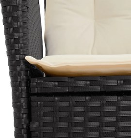 vidaXL Σετ Τραπεζαρίας Κήπου 5 Τεμαχίων Μαύρο Συνθ. Ρατάν με Μαξιλάρια