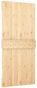 vidaXL Συρόμενη Μεσόπορτα με Μηχανισμό 90 x 210 εκ. Μασίφ Ξύλο Πεύκου