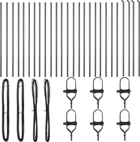 vidaXL Ενσωματωμένος Πόλος Φράχτη 26 pcs Γκρι