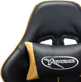 vidaXL Καρέκλα Gaming Μαύρη / Χρυσή από Συνθετικό Δέρμα