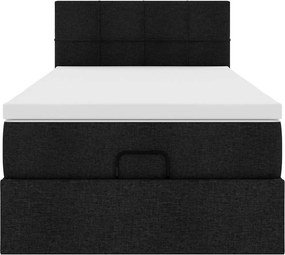 vidaXL Οθωμανικό κρεβάτι με στρώμα Μαύρο 90x200cm Ύφασμα