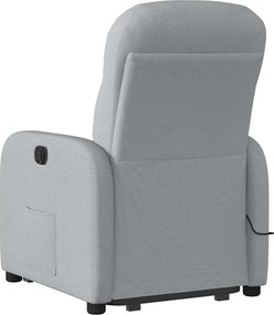 vidaXL Πολυθρόνα Μασάζ Ηλεκ. Ανακλινόμενη Ανύψωση Αν. Γκρι Υφασμάτινη